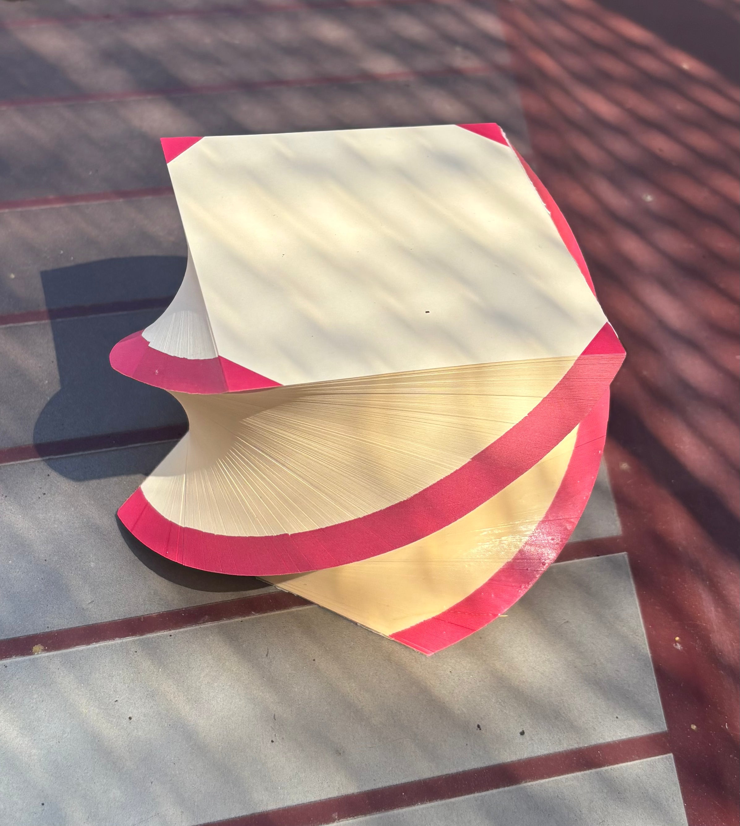 4 Corners Spiral Red & Ecru Pad 3.5"