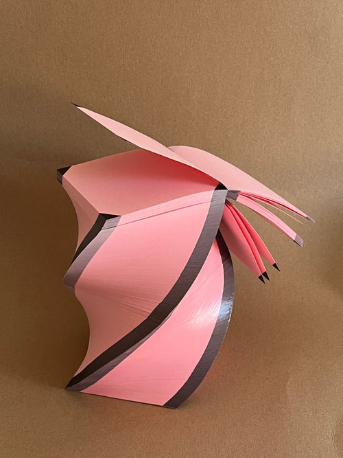 4 Corner Perla Pink and Black Spiral Pad 7"