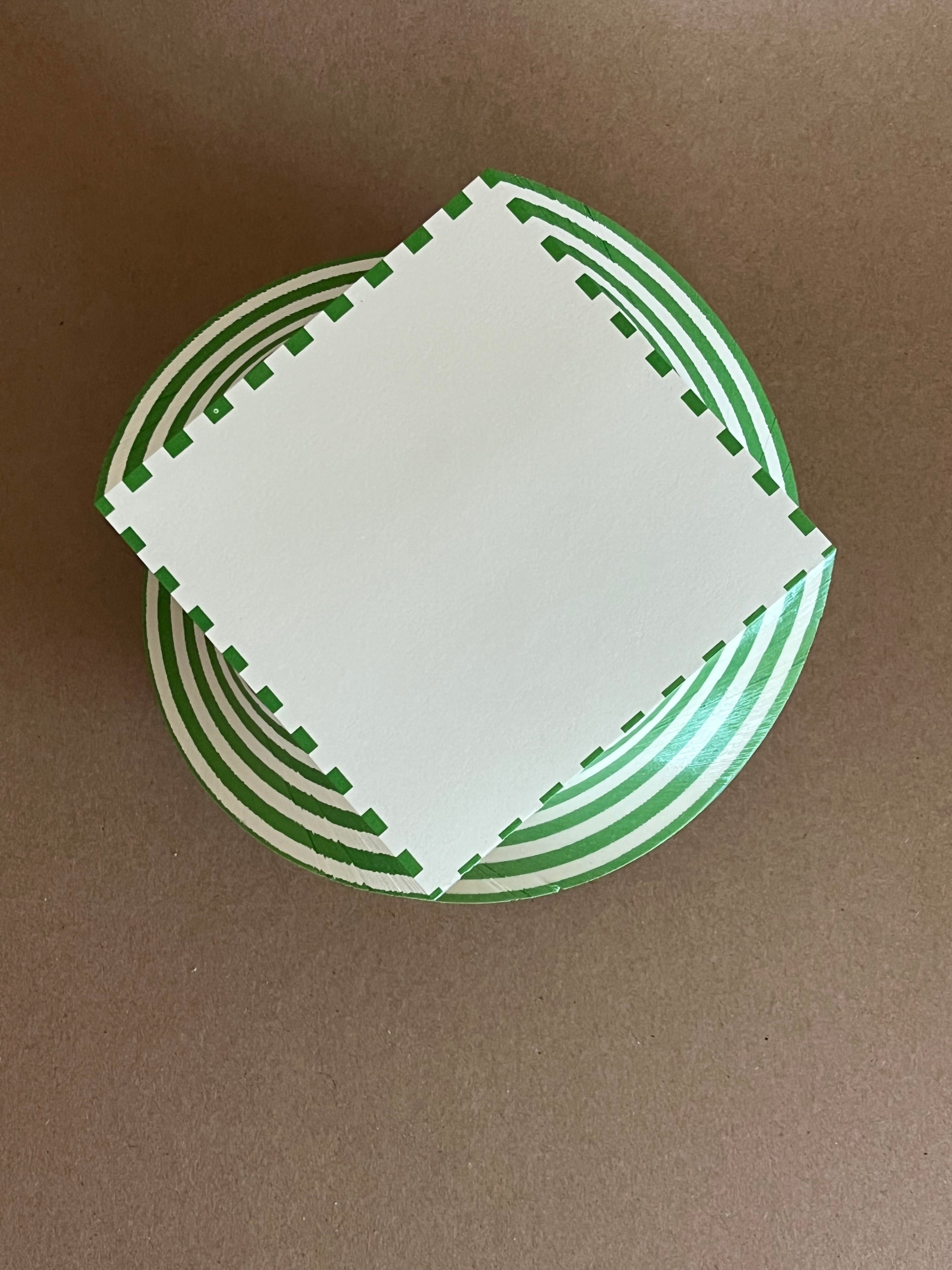 Dash Stripe Spiral Green and Ivory