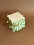 Dash Stripe Spiral Green and Ivory