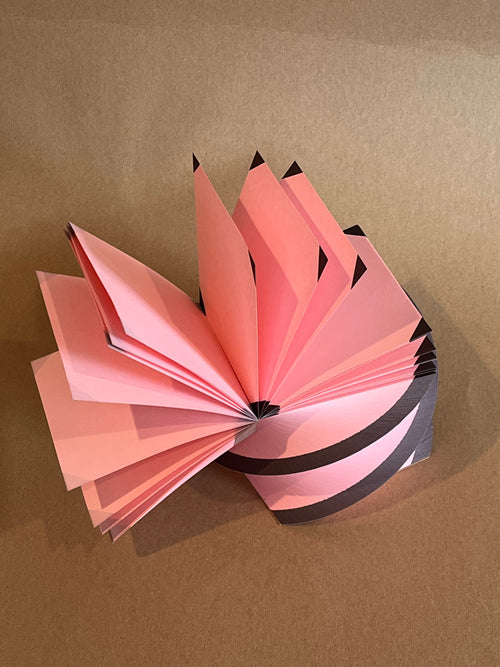 4 Corner Perla Pink and Black Spiral Pad 3.5"