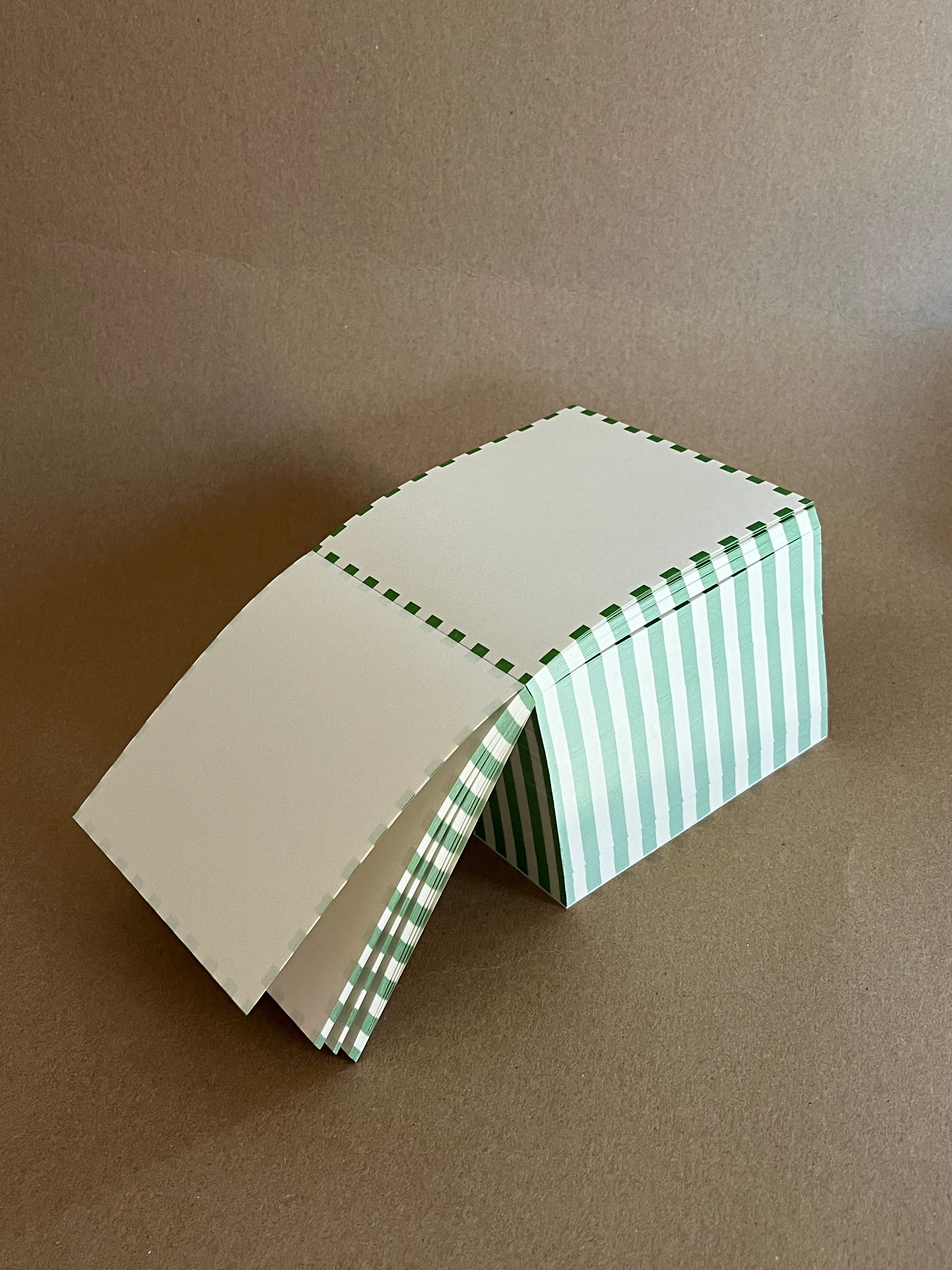Dash Stripe Block Green and Ivory
