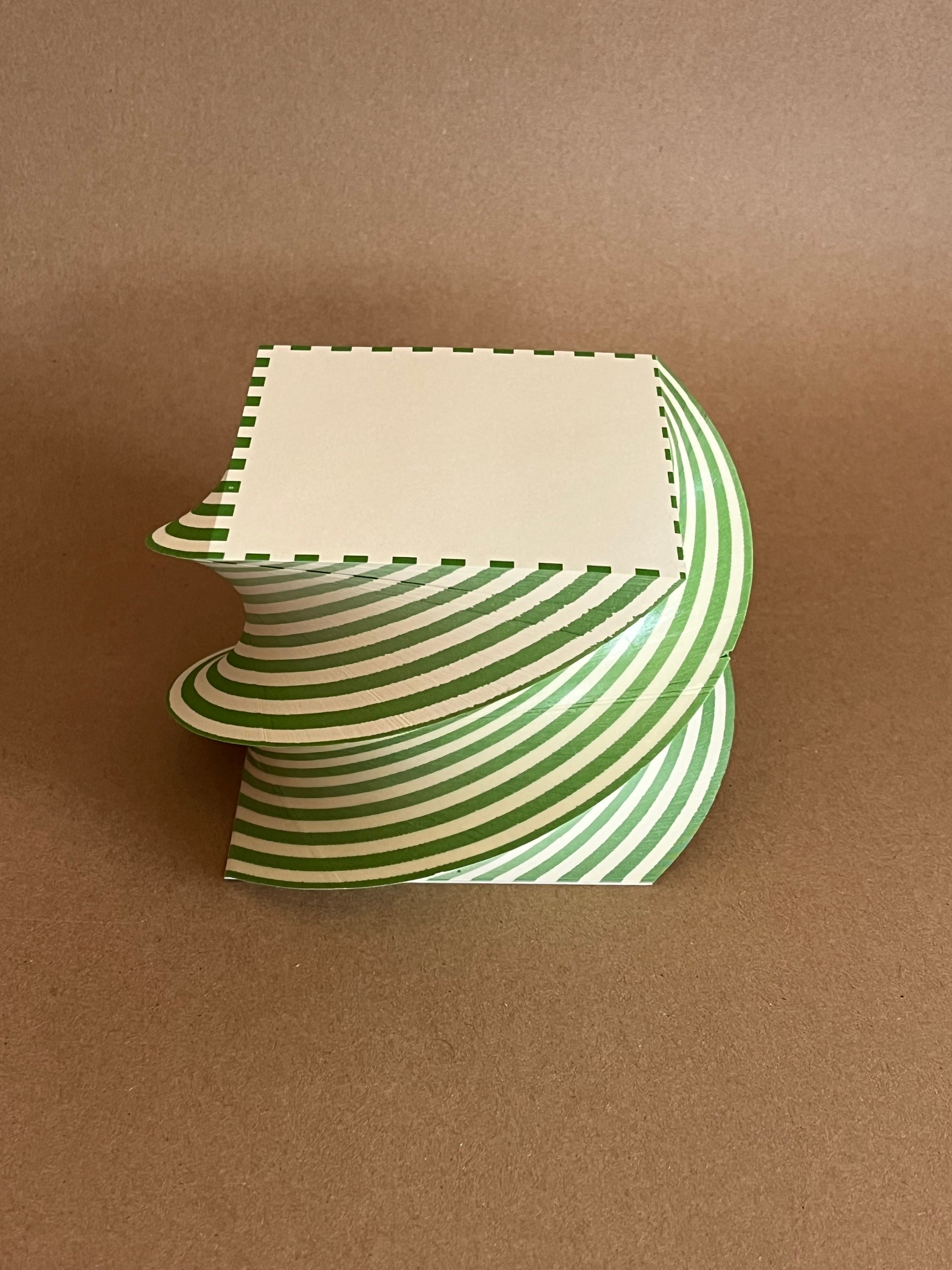Dash Stripe Spiral Green and Ivory