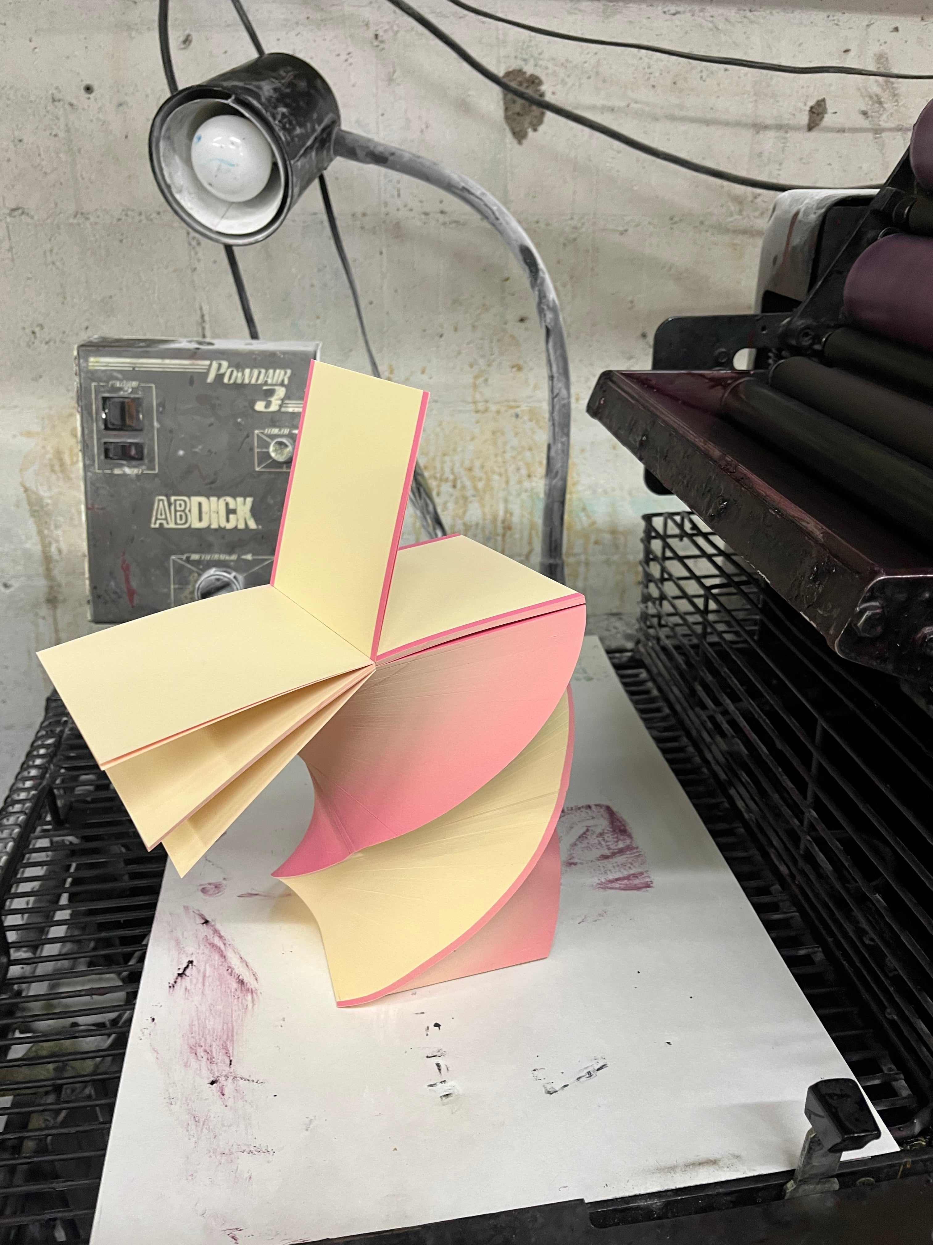 Borders Spiral Amo Pink & Ecru Pad 7”
