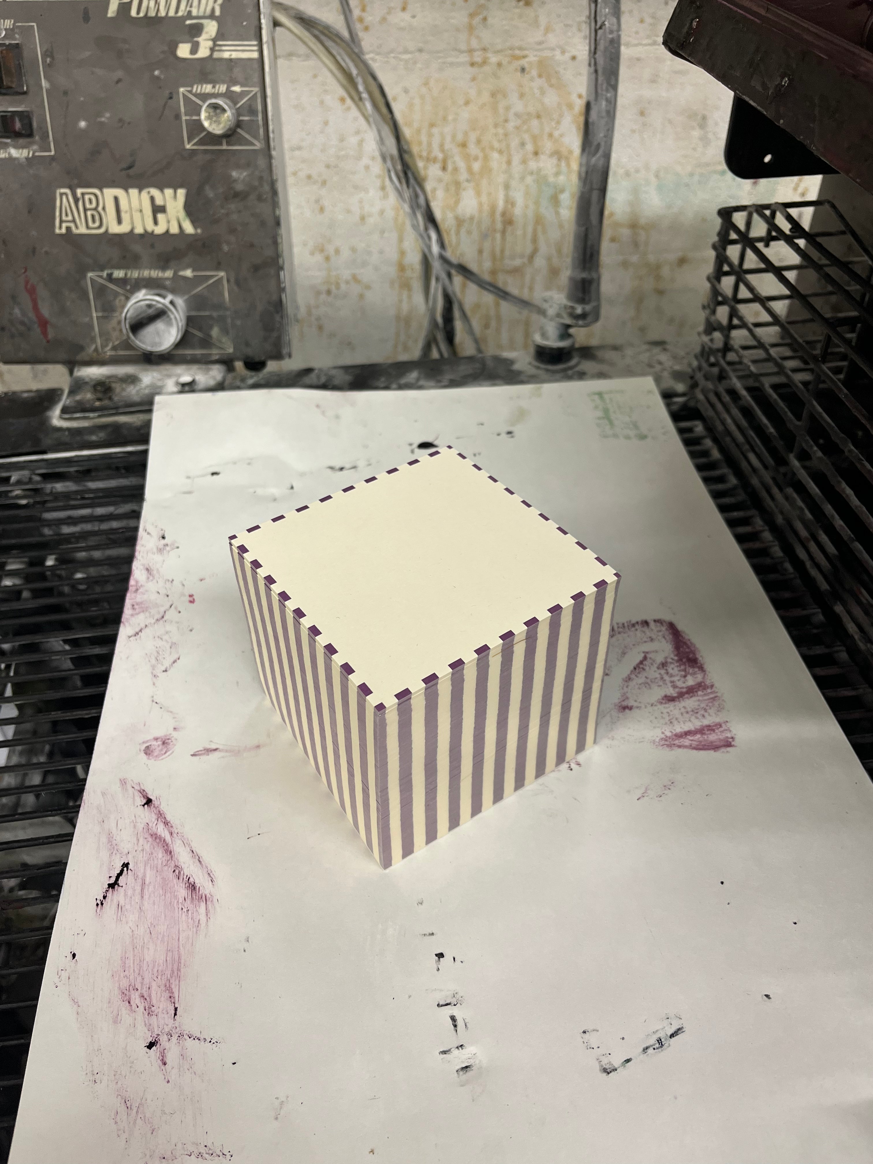 Dash Stripe Block Purple and Ivory 3.5”