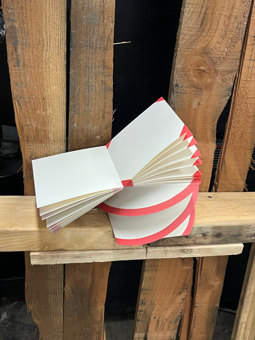 4 Corners Spiral Red & Ivory Pad 3.5"
