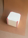 4 Corner Red and Ivory Block Pad 3.5"