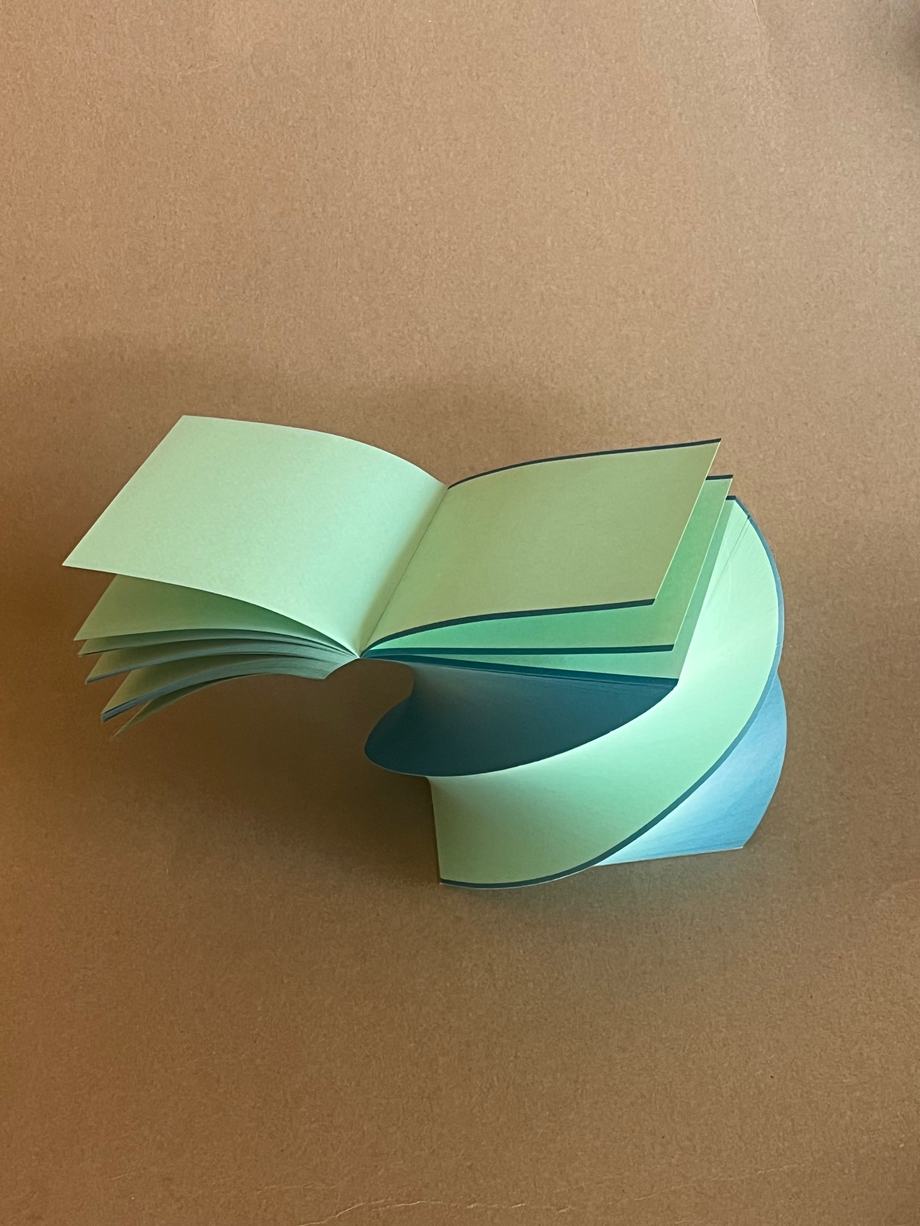 Borders Spiral Blue & San Green Notepad