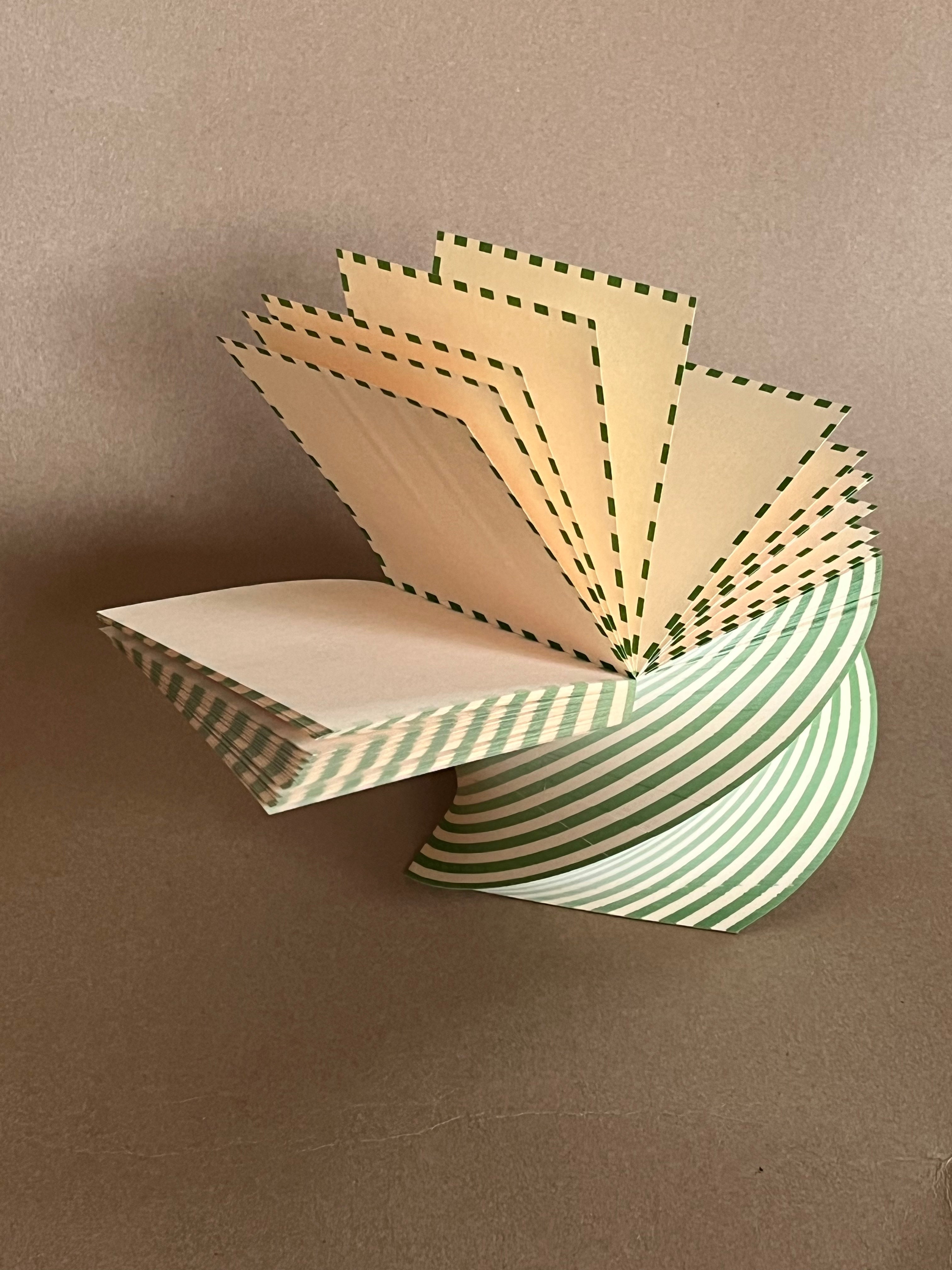 Dash Stripe Spiral Green and Ecru