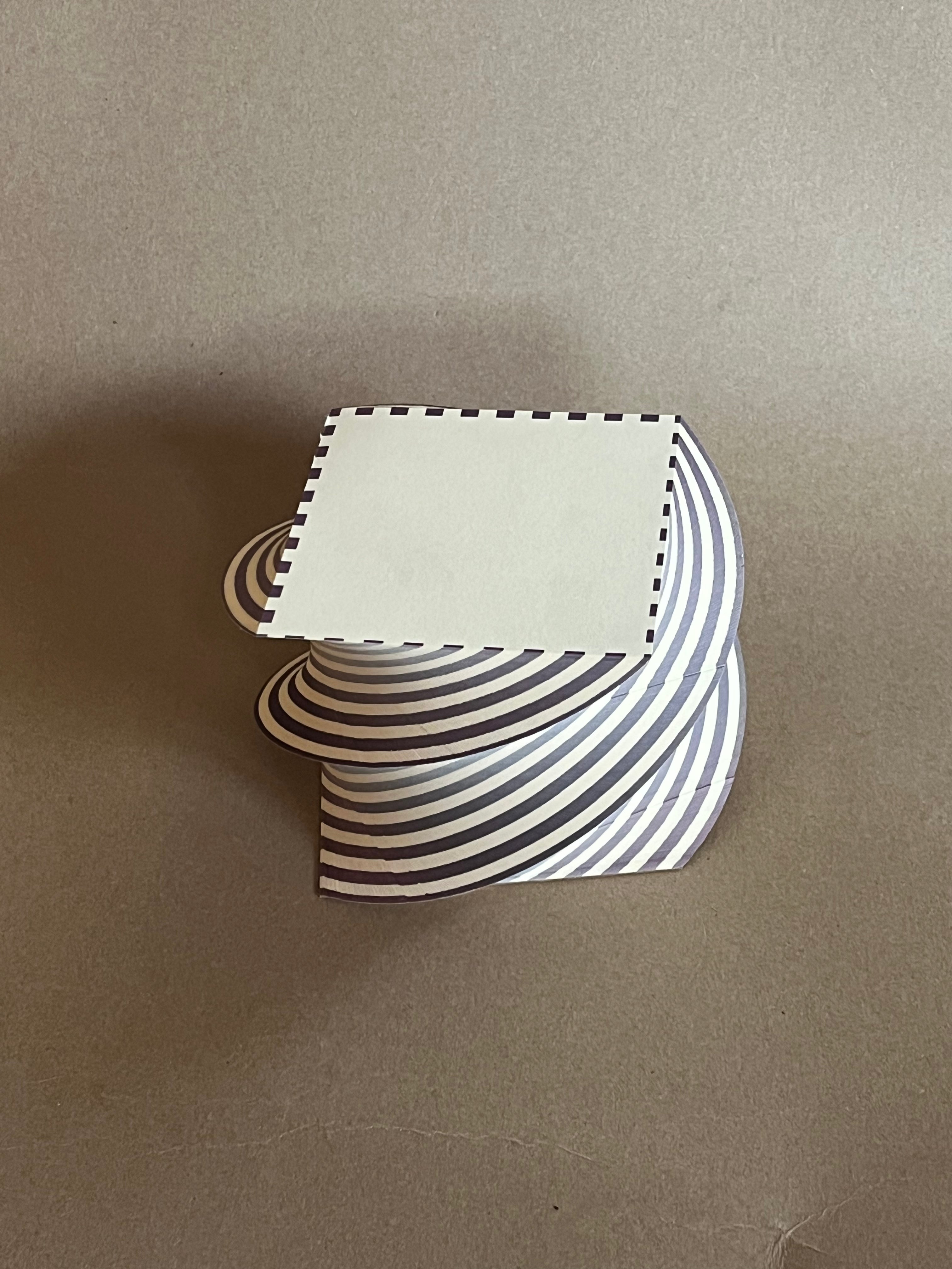 Dash Stripe Spiral Purple and Ecru