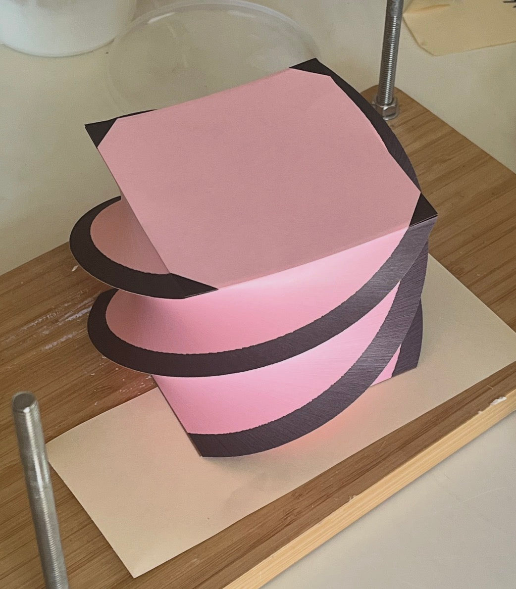 4 Corner Perla Pink and Black Spiral Pad 3.5"