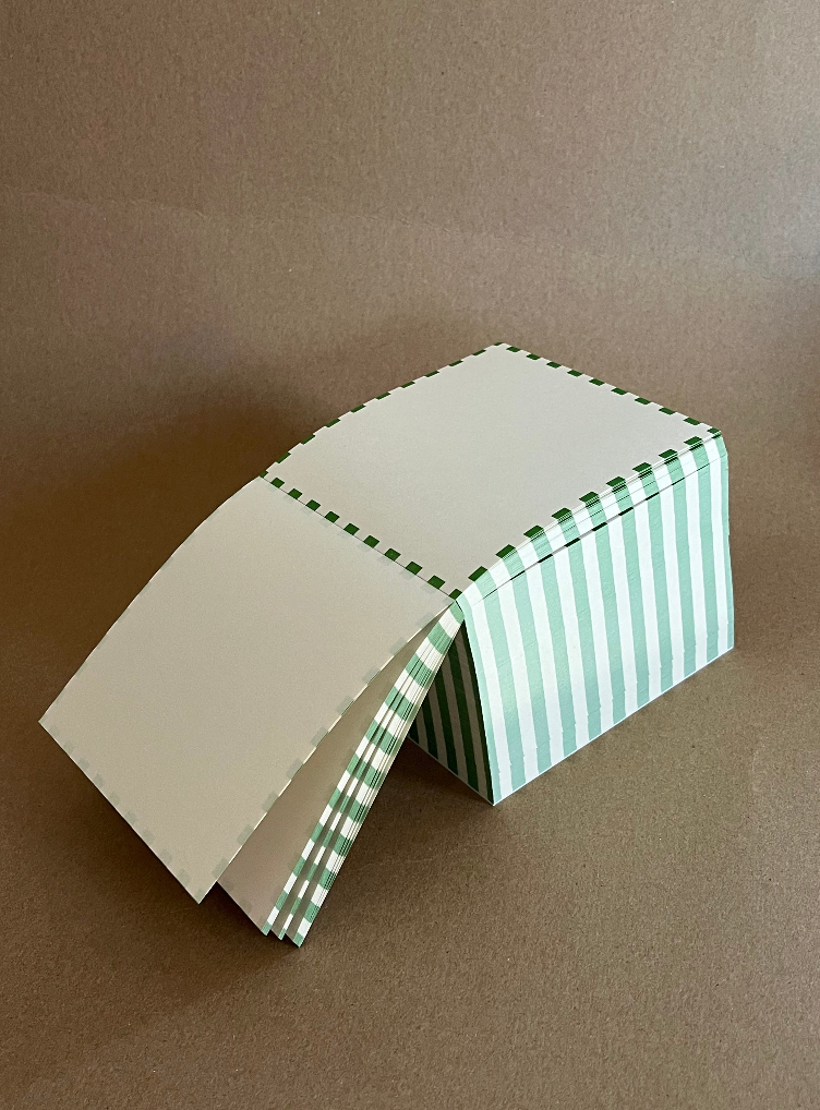 Dash Stripe Block Green & Ivory Pad 3.5"