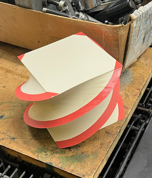 4 Corners Spiral Red & Ivory Pad 3.5"