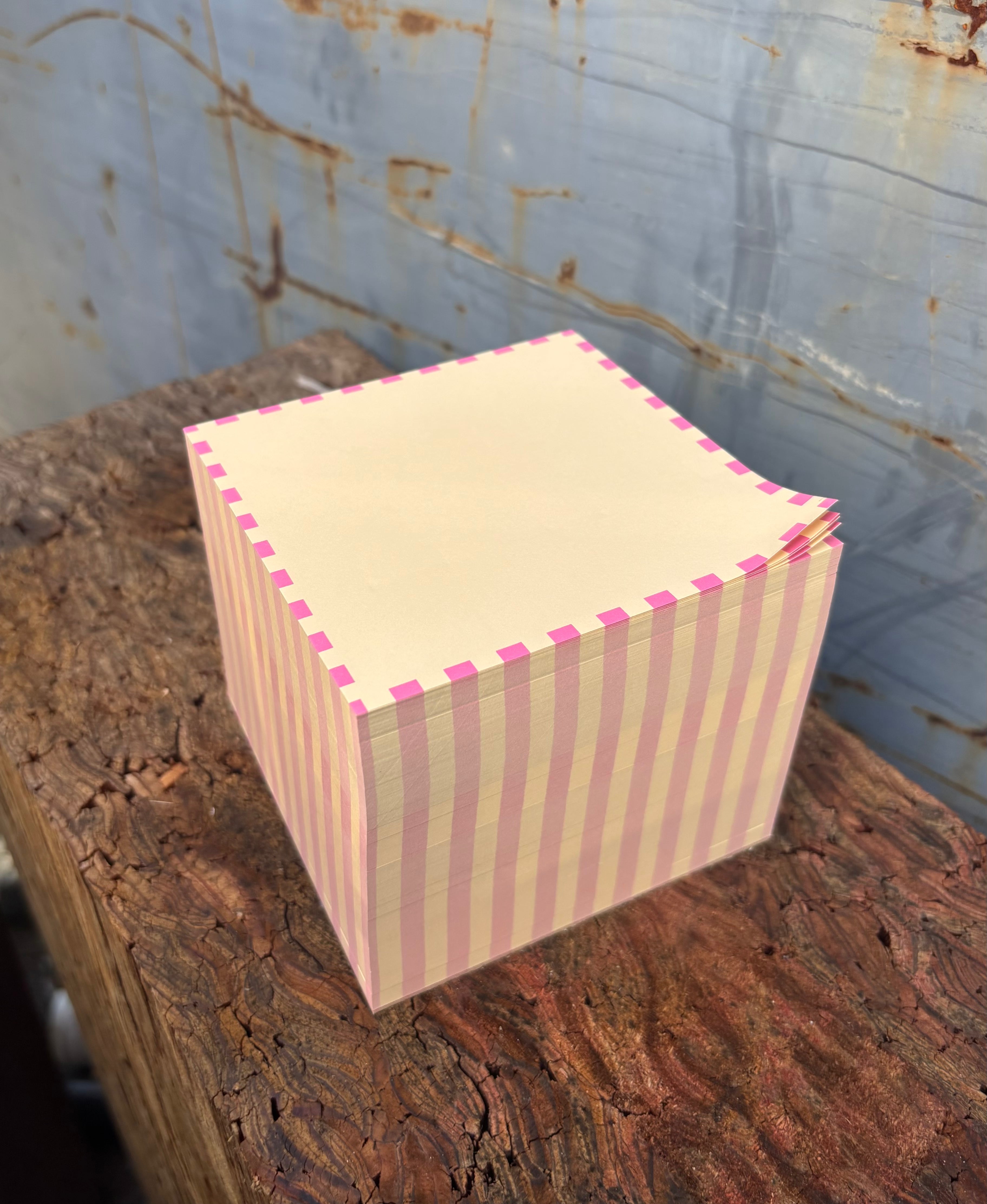 Dash Stripe Block Vicente Pink & Ecru Pad 3.5"