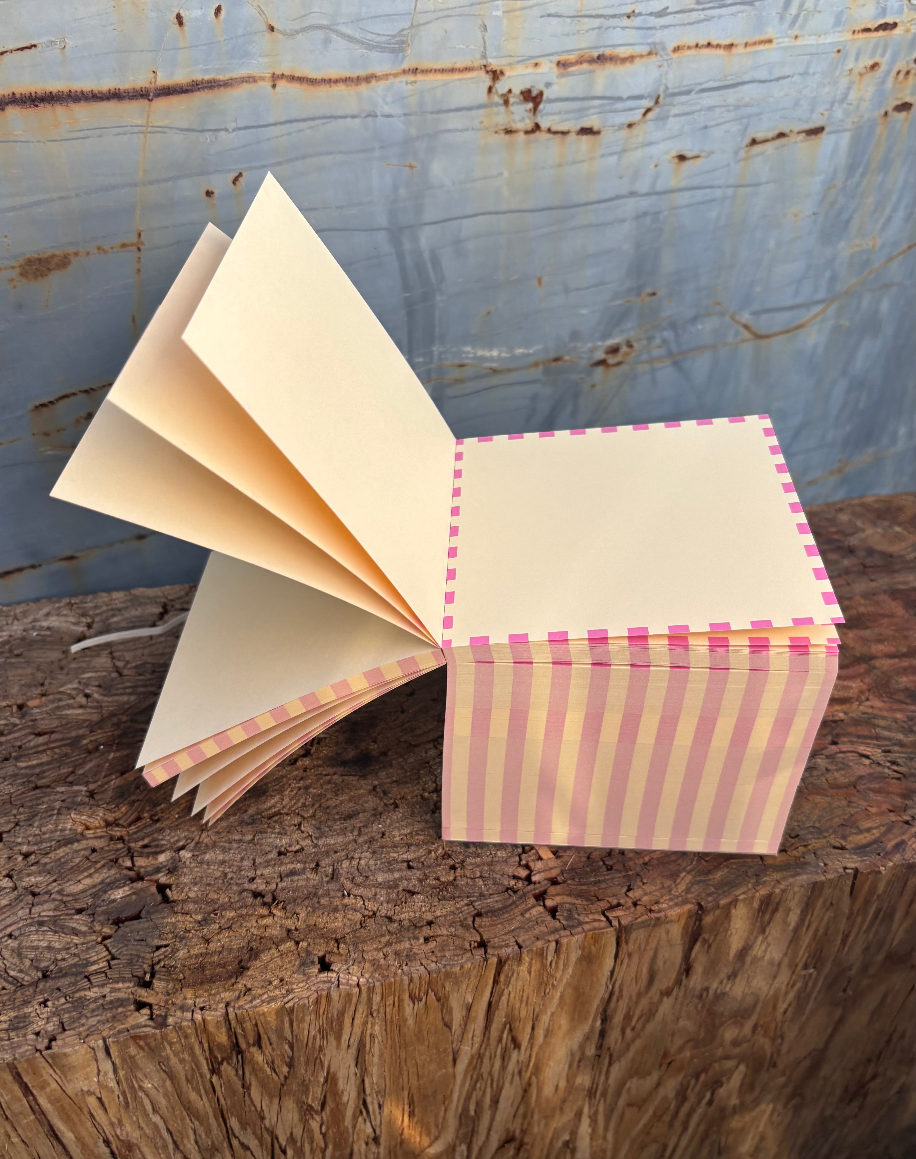 Dash Stripe Block Vicente Pink & Ecru Pad 3.5"