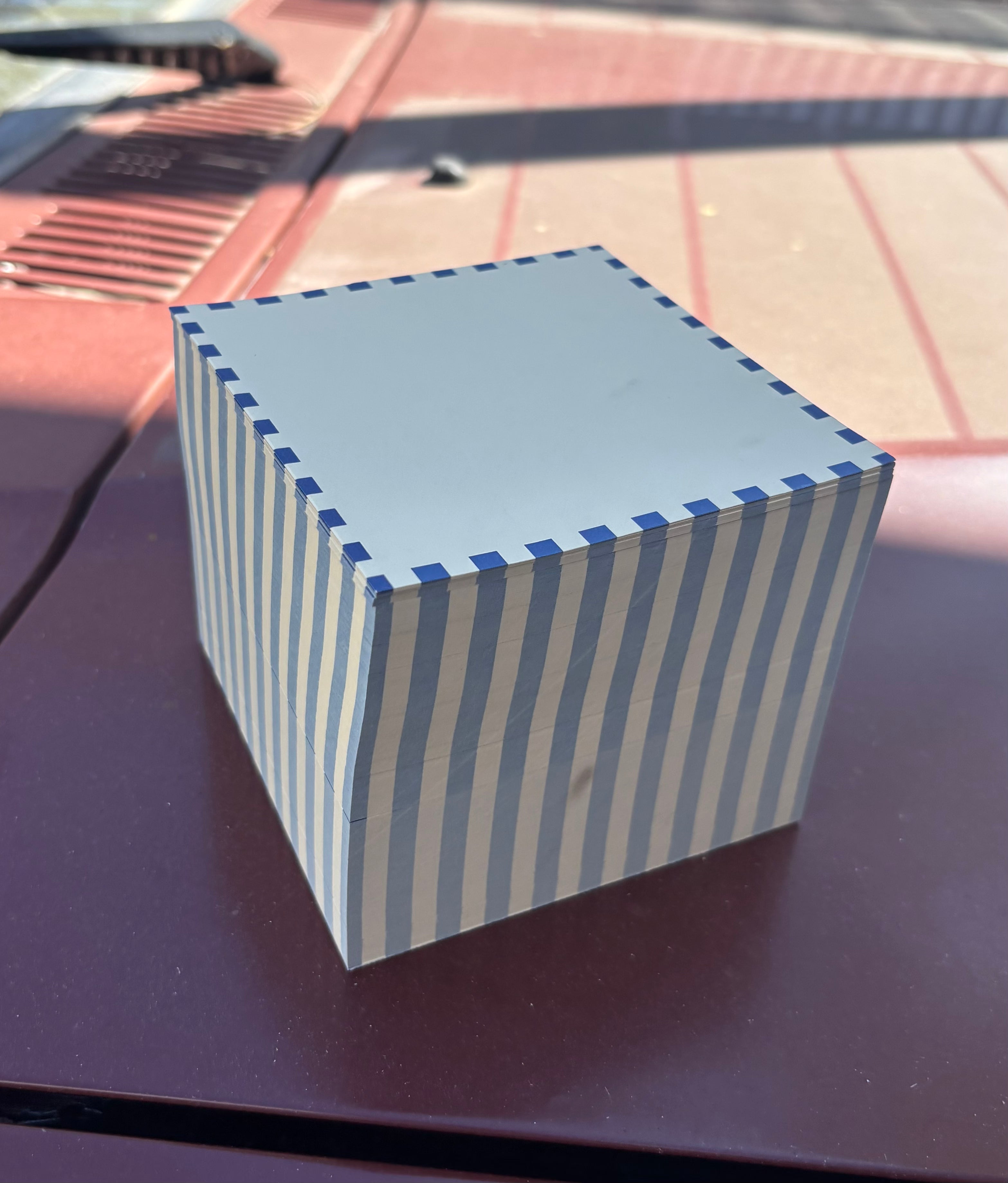 Dash Stripe Block Blue & Ecru Pad 3.5"
